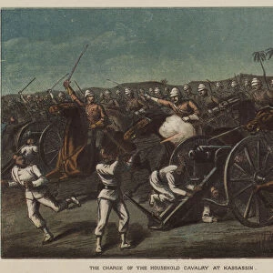 The charge of the Household Cavalry at Kassassin (colour litho)