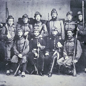 The Charleston Zouave Cadets of the Confederate Army, 1861 (b / w photo)