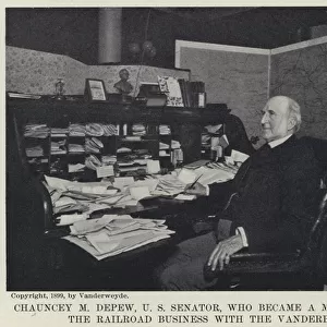 Chauncey M Depew, US Senator, who became a Millionaire in the Railroad Business with the Vanderbilts (b / w photo)