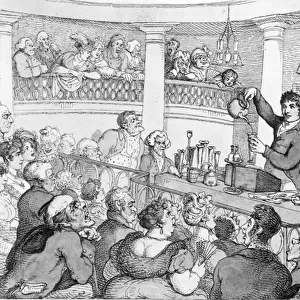 Chemical Lectures, c. 1809 (engraving) (b / w photo)