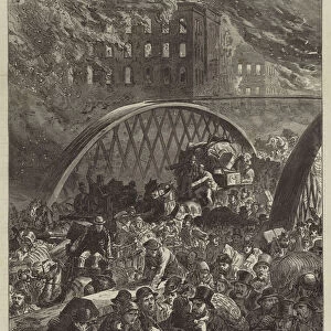 The Chicago Fire, the Randolph-Street Bridge (engraving)