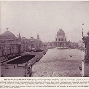 Chicago Worlds Fair, 1893: A West Perspective of the Grand Basin (b / w photo)