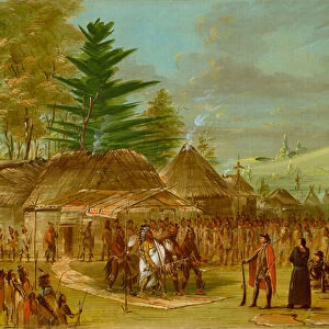 Chief of the Taensa Indians Receiving La Salle, 1847 / 8 (oil on canvas)