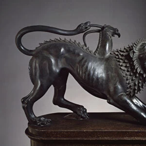 The chimera of Arezzo, slain by Bellerophon - Etruscan sculpture, 400-350 BC (bronze)