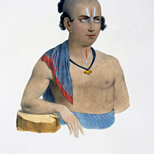 Chinnappa of the Paraiyar caste, aged 21, 1827-35 (colour litho)