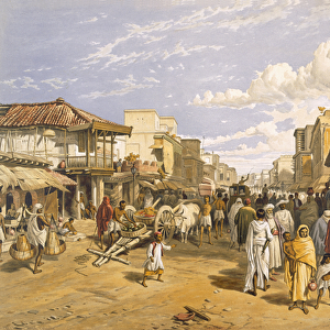 The Chitpore Road, from India Ancient and Modern, 1867 (colour litho)