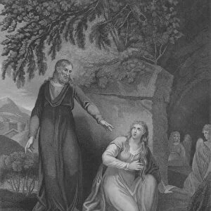 Christ appeareth to Mary Magdalene, St John 20, Verse 11-19 (engraving)
