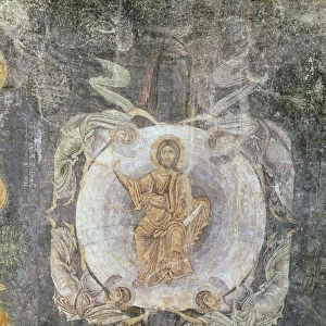 Christ in Majesty surrounded by four angels, ceiling painting, 11th-14th century (fresco)