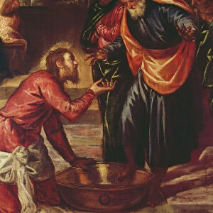 Christ Washing the Feet of the Disciples (oil on canvas) (detail of 69587)