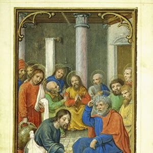 Christ washing the feet of Peter, 1520s (illuminated manuscript on vellum)