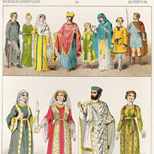 Christian Roman Dress, from Trachten der Voelker, 1864 (colour litho)