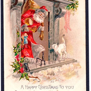 Christmas postcard, 1903 (colour litho)