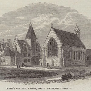 Christs College, Brecon, South Wales (engraving)