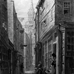 Church Lane near St. Martins in the Fields London, 1828 (lithograph)