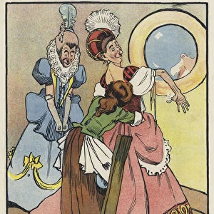 Cinderella helps her Sisters to dress (colour litho)