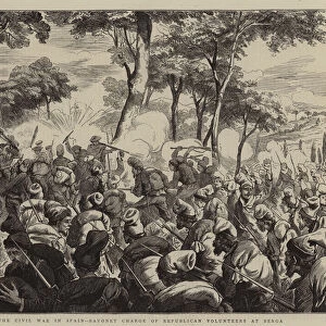 The Civil War in Spain, Bayonet Charge of Republican Volunteers at Berga (engraving)