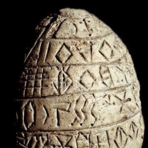 Clay fragmentary cone; Linear elamite inscription; 3rd millennium BC