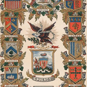 Coats of arms of various cities of the world (chromolitho)