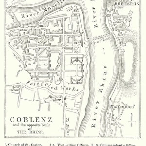 Coblenz and the opposite bank of the Rhine (engraving)