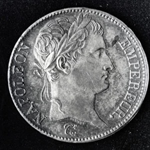 Coin depicting Napoleon I (1769-1821) (metal) (b / w photo)