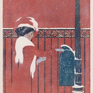 Coles Phillips Girl, Between You and Me and the Post (colour litho)
