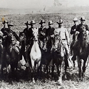 Colonel Theodore Roosevelt and his Rough Riders, 1st Volunteer Cavalry, 1898 (b / w photo)