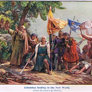 Columbus landing in the New World