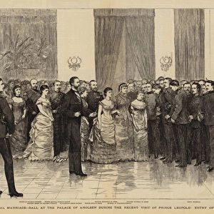 The Coming Royal Marriage, Ball at the Palace of Arolsen during the Recent Visit of Prince Leopold, Entry of the Royal Party (engraving)