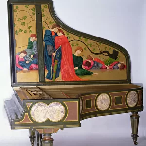 Concert Grand Piano by Sebastien Erard, c. 1850 (painted wood, ebony and ivory keys)
