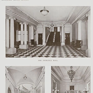 Connaught Rooms, London, The Entrance Hall, A Lobby, The Main Staircase (b / w photo)