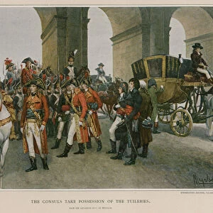 The consuls take possession of the Tuileries (colour litho)
