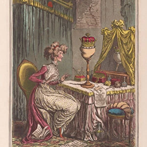 Contemplations upon a Coronet, pub. 1807 (hand coloured engraving)