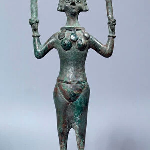 Coptic art: bronze statuette representing a rattlesnake dancer. 5th-10th century