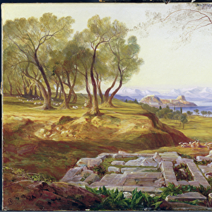 Corfu from Ascension, c. 1856-64 (oil on canvas)