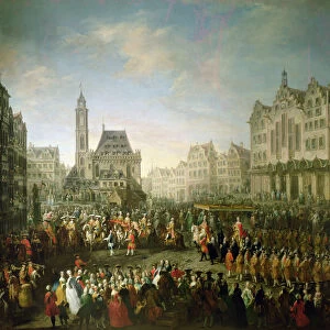 The coronation procession of Joseph II (1741-90), in Romerberg, 1764
