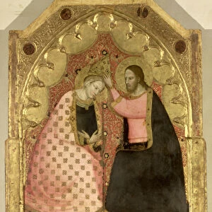 Coronation of the Virgin, altarpiece with a predella panel depicting angels playing
