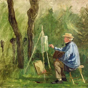 Corot at his Easel, Crecy-en-Brie, 1874 (oil on canvas)
