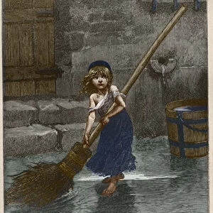 Cosette, illustration from Les Miserables by Victor Hugo
