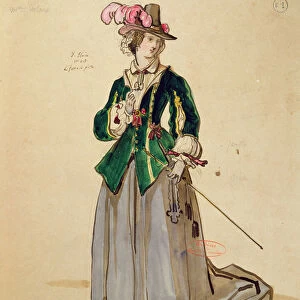 Costume design for Dona Elvire in an 1847 production of Don Juan