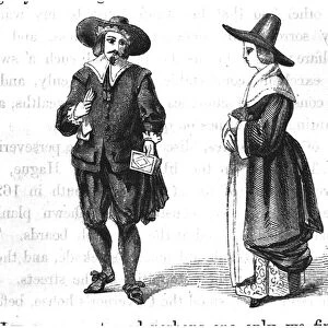 Costume of the Pilgrims, from The Pilgrim Fathers by W. Bartlett, 1853