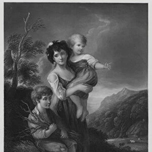Cottage Children, from the picture in the Vernon Gallery (engraving)