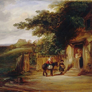 The Cottage Door, 1825 (oil on panel)