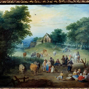 Country scene. Painting by Theobald Michau (1676-1765), 18th century