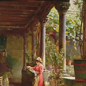 A Courtyard in Venice, 1896 (oil on canvas)