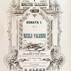 Cover of musical score of Sonata 1, op 2 by N Paganini