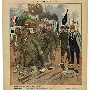 Cover of "The Red Laughter", Satirical in Colors, 1917_10_6: War of 14 -18: Peace boche - the pacifist "will you shut up"