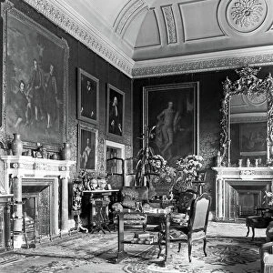 The Crimson Drawing Room, Clumber House, Nottinghamshire, from The English Country House (b/w photo)