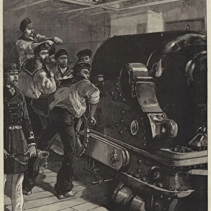 The Crisis in Egypt, training the Guns of HMS Sultan at Alexandria (engraving)