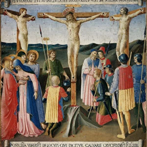 The crucifixion. Life of Christ, Armadio degli Argenti. (Tempera on wood, 1451-1453)