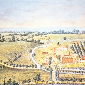 Cultivated farmland of Pennsylvania in 1750 (colour litho)